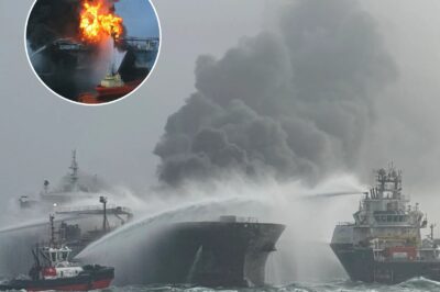 SEA DISASTER! Oil tanker and cargo ship collision causes MASSIVE FIRE and SMOKE!