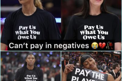 POWERFUL PROTEST: WNBA Players Make Bold Statement Wearing ‘PAY US WHAT YOU OWE US’ T-Shirts—“WE DESERVE FAIRNESS,” Stars Declare, Sparking Viral Movement and Shining a Spotlight on the Fight for Equal Pay in Sports!  Fans have noticed WNBA stars making a bold statement on and off the court with striking ‘Pay Us What You Owe Us’ T-shirts. What sparked this movement, and what are players demanding from the league? Discover the real story behind the protest that’s igniting conversations about equality and fair pay in women’s sports.